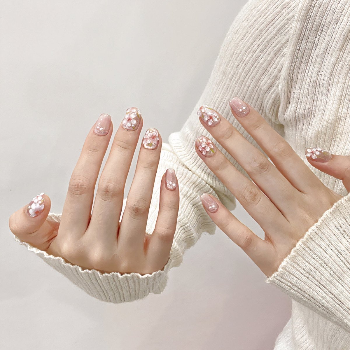 3D Sakura Pink Press - On Nails - CELESTI NAILS