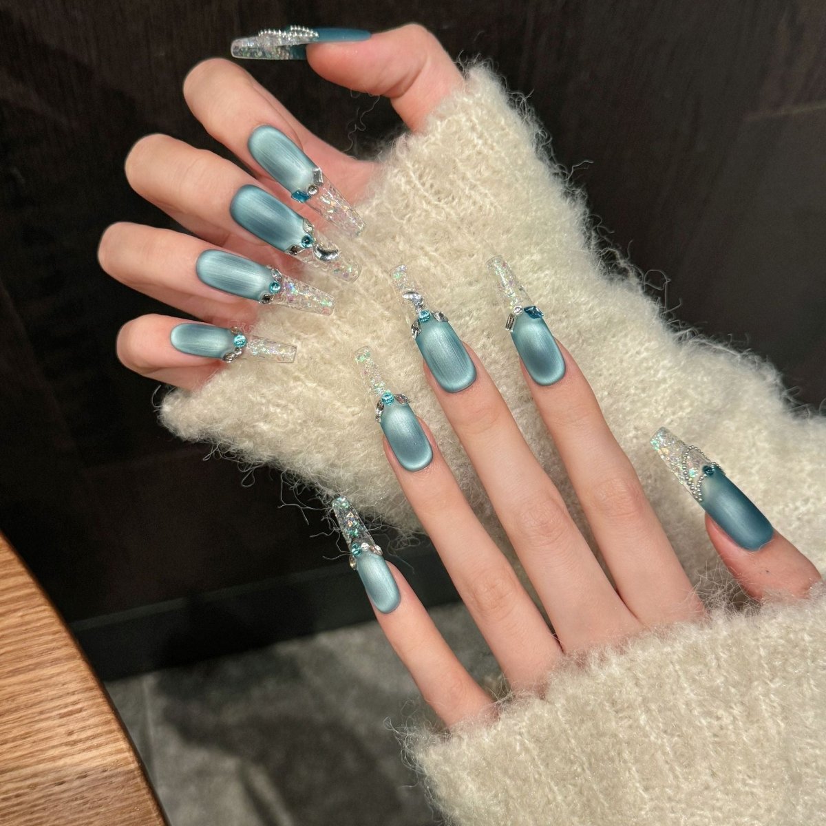 Ice Blue Moonlight Fantasy Press - On Nails - CELESTI NAILS