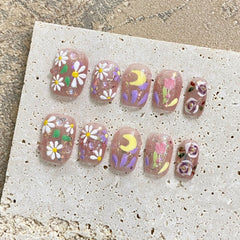 Spring oil painting - Press On Nails - CELESTI NAILS